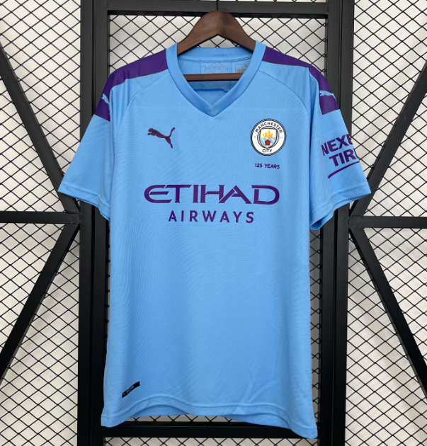 2019-20 Manchester City Retro Home Soccer Jersey Shirt
